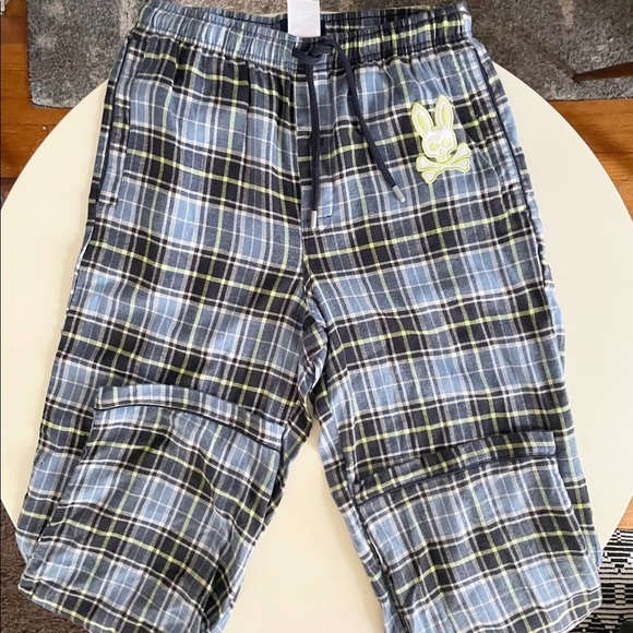 Psycho Bunny Men’s Logo Plaid Print Pajama Pants Small Relaxed fit - Picture 1 of 6